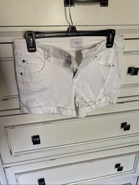 Celebrity Pink White Cuffed Denim Shorts